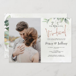 Invitación Boda virtual del oro ruso del eucalipto