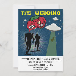 Invitación Boda virtual del Poster de ciencia ficción Retro
