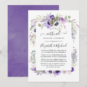 Invitación Boda virtual Dusty Violet Watercolor Floral