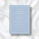 Invitación Boda virtual elegante en polvo azul moderno<br><div class="desc">Elegante y Moderna Invitación a la Boda Virtual Azul Polvo.</div>