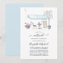 Invitación Boda virtual en línea con acuarela de París