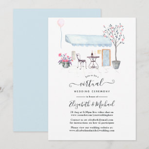 Invitación Boda virtual en línea de acuarela París