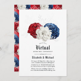 Invitación Boda virtual en línea de estadounidenses blancos y