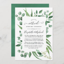 Invitación Boda virtual en línea de Eucalyptus Greenery