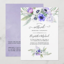 Boda virtual en línea de flor de violeta pastel