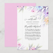 Boda virtual en línea floral acuarela pastel