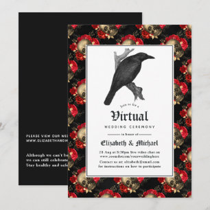 Invitación Boda virtual en línea gótico floral