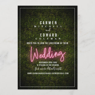 Invitación Boda virtual en vivo Neon Rótulo Boxwood