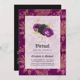 Invitación Boda virtual floral gótica en línea