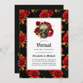 Invitación Boda virtual floral gótica en línea