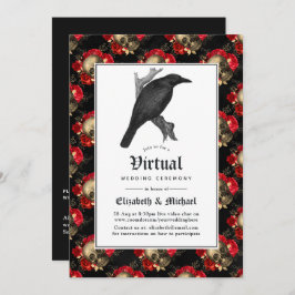 Invitación Boda virtual floral gótica en línea