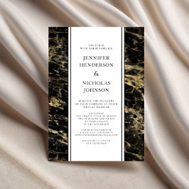 Invitación Boda virtual formal de mármol de oro