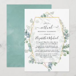 Invitación Boda virtual geométrica de eucalipto de moda