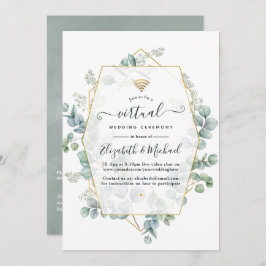 Invitación Boda virtual geométrica de Eucalyptus