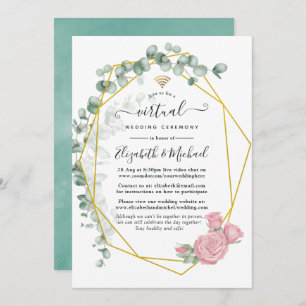 Invitación Boda virtual geométrico en línea de Eucalyptus Ros