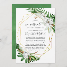 Invitación Boda virtual geométrico floral tropical en línea