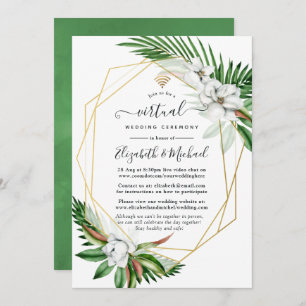 Invitación Boda virtual geométrico floral tropical en línea