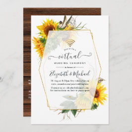 Invitación Boda virtual geométrico ruso del girasol en línea