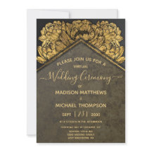 Boda virtual Gold Peony Boda de transmisión en viv