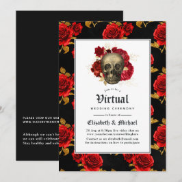 Invitación Boda virtual gótica floral en línea