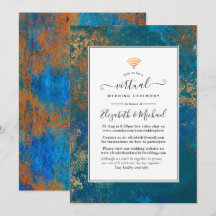 Boda virtual Grunge Copper Patina & Turquesa