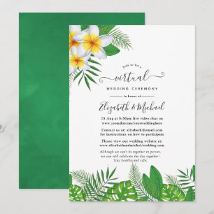 Invitación Boda virtual hawaiana alohá de acuarela Luau