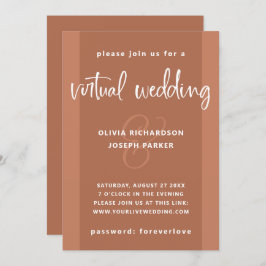 Invitación Boda virtual moderno | Color y blanco del cobre