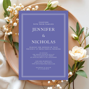 Invitación Boda Virtual Morada Formal Elegante Moderna