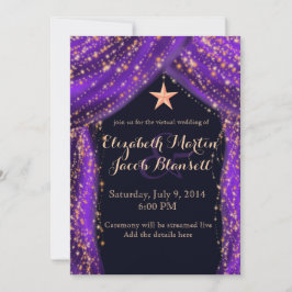 Invitación Boda virtual morado y dorado de las noches árabes