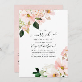 Invitación Boda virtual Pastel Rubor Pink Floral Online