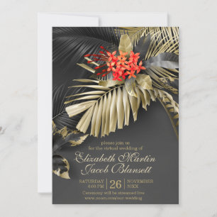 Invitación Boda virtual tropical del jazmín indio exótico