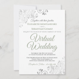 Invitación Boda virtual verde y blanco de los chillones plate