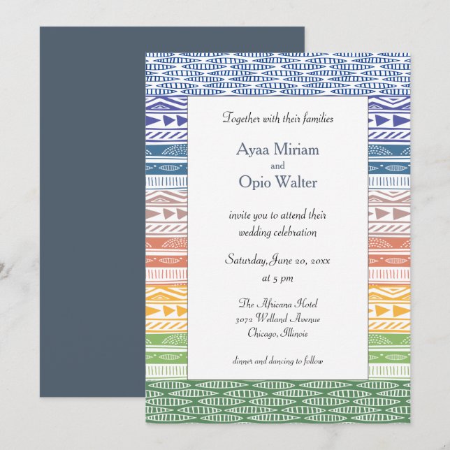 Invitación Boda Viva África (Anverso / Reverso)