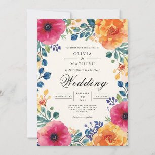 Invitación Boda Vivid Floral Blossom