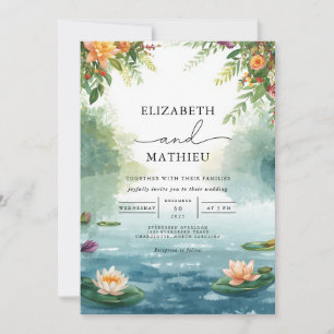 Invitación Boda Vivid Floral Pond Blossom