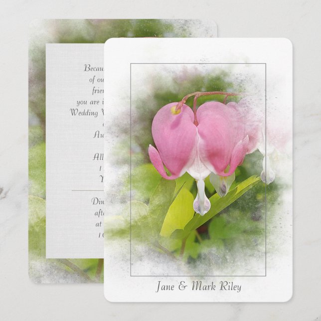 Invitación Boda Vow Flor cardíaca sangrante de renovación (Anverso / Reverso)