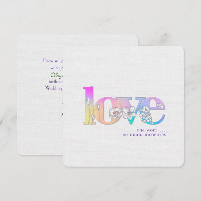 Invitación Boda Vow Fuente de amor renovada-floral (Anverso / Reverso)