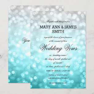 Invitación Boda Vow Renewal Beach Ombre Purpurinas Luces