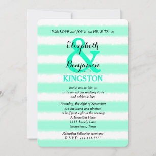 Invitación Boda Vow Renewal Mint Watercolor Stripe