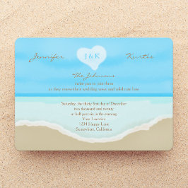 Invitación Boda Vow Renewal Watercolor Beach Blue