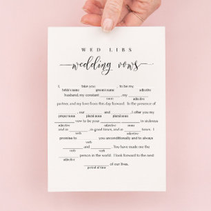 Invitación Boda Vows Wed Libs Game Card