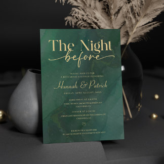 Invitación Boda Watercolo Green Ensayo Cena