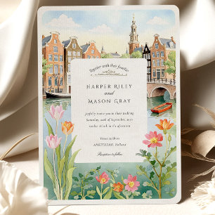 Invitación Boda Watercolor Amsterdam Holland
