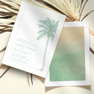 Invitación Boda Watercolor Beach Palm Tree Boho