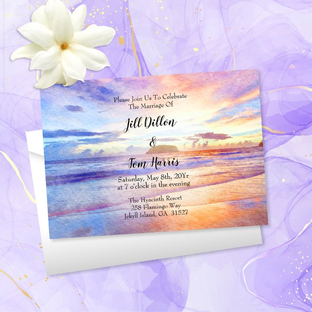 Invitación Boda Watercolor Beach Sunrise (Subido por el creador)