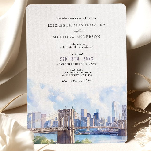 Invitación Boda Watercolor Brooklyn Bridge (Subido por el creador)
