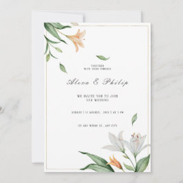 Invitación Boda Watercolor Floral Lily
