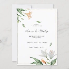 Invitación Boda Watercolor Floral Lily
