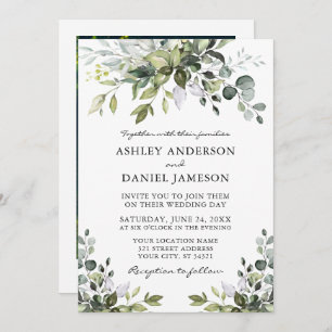Invitación Boda Watercolor Greenery Photo