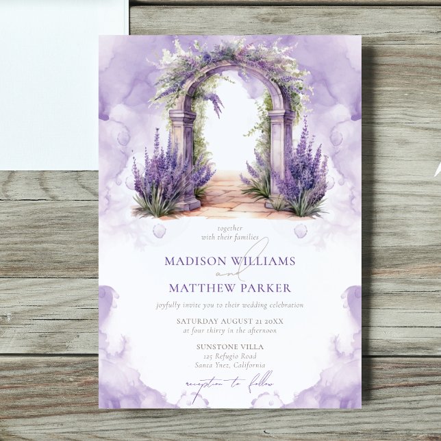 Invitación Boda Watercolor Lavender Garden (Subido por el creador)
